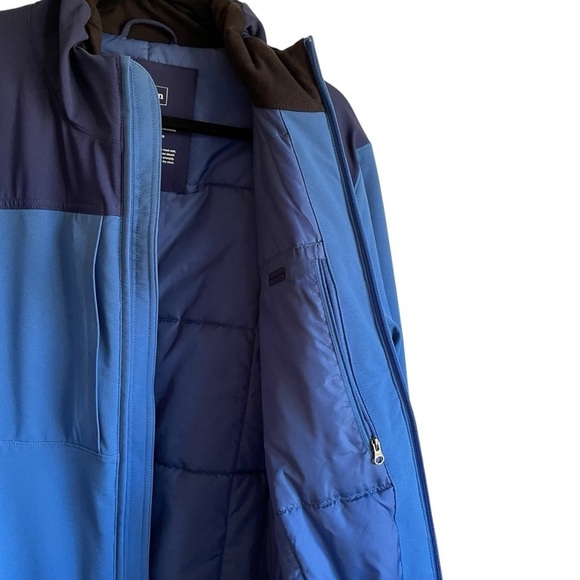 L.L. Bean Blue Colorblock Insulated Jacket Underarm Zip Vents Primaloft Size L - Picture 5 of 11
